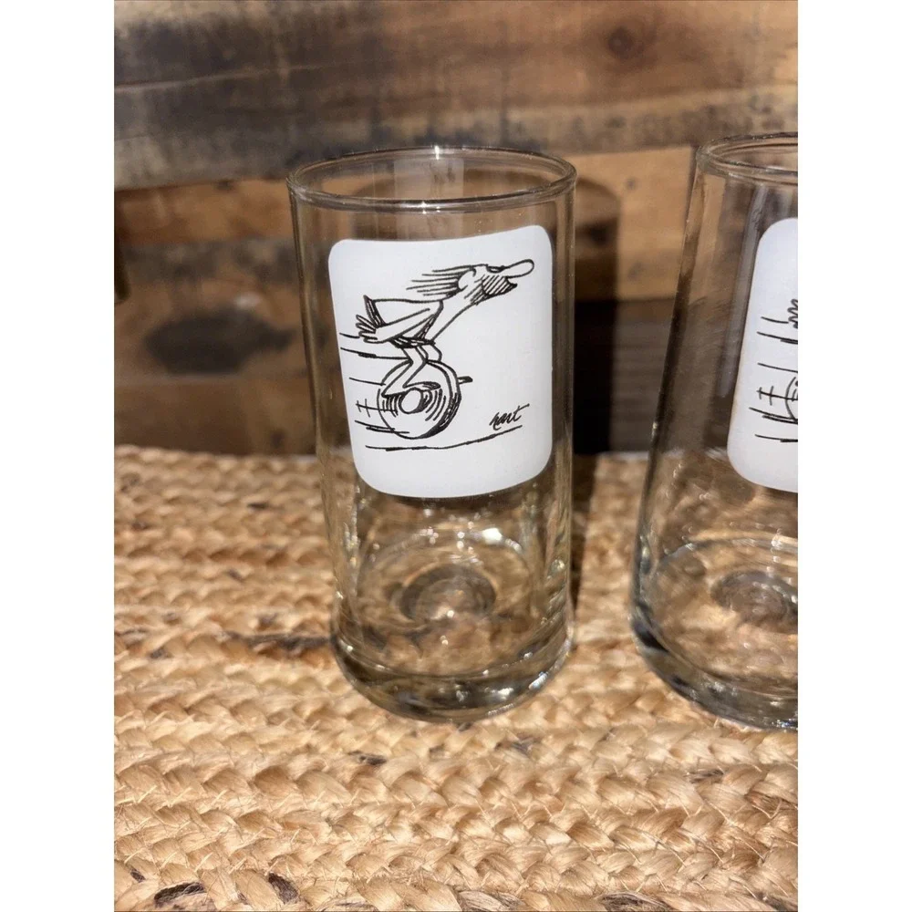 Vintage‎ BC Comic Johnny Hart Caveman Highball Glasses Set Of 2